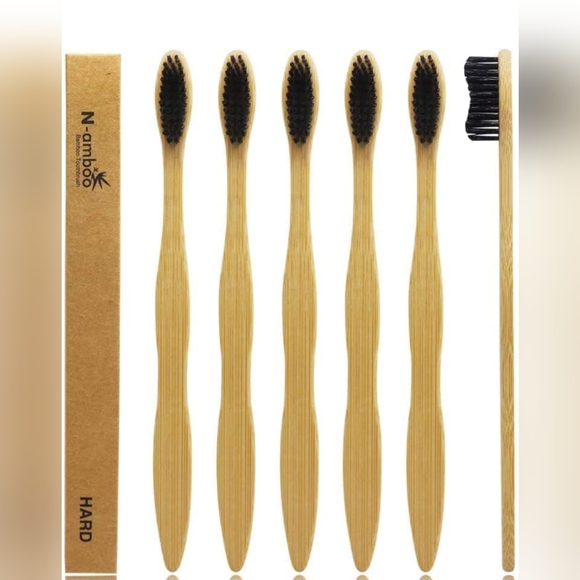 NIB Bamboo environmentally sound manual toothbrush pack of 5 - Picture 4 of 5